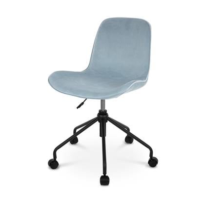 Nolon Nout-Fé bureaustoel velvet blauw - zwart onderstel