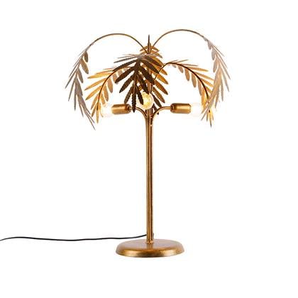 QAZQA Tafellamp botanica Goud-messing Landelijk D 45cm