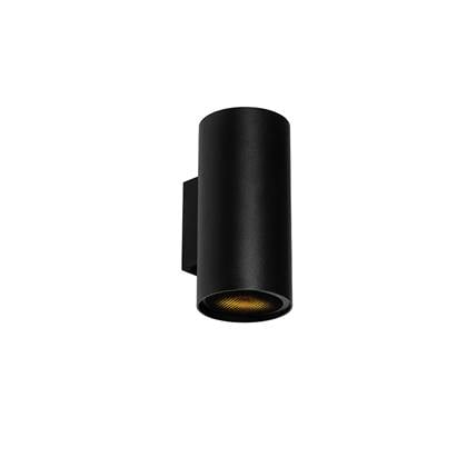 QAZQA Wandlamp sab Zwart Design L 9.6cm