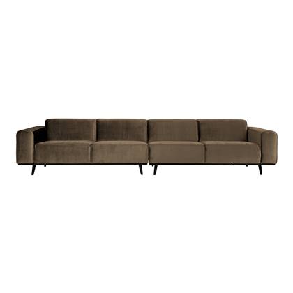 BePureHome Statement 4-zitsbank XL - Fluweel - Taupe