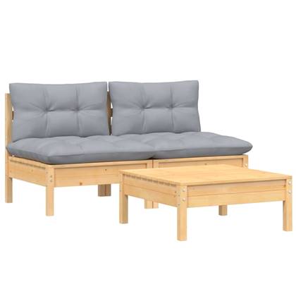 vidaXL-3-delige-Loungeset-met-grijze-kussens-grenenhout