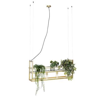 QAZQA Hanglamp cage Goud-messing Industrieel L 100cm