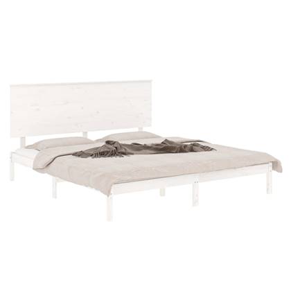 vidaXL Bedframe massief hout wit 150x200 cm