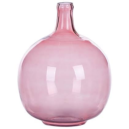Beliani Chappathi Bloemenvaas-roze-glas