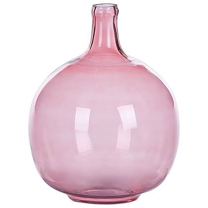 Beliani - CHAPPATHI - Decoratieve vaas - Roze - Glas