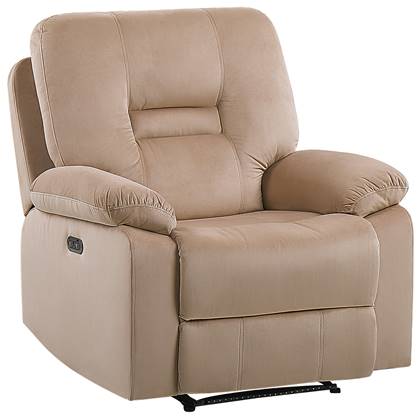 Beliani - BERGEN - Fauteuil - Beige - Fluweel