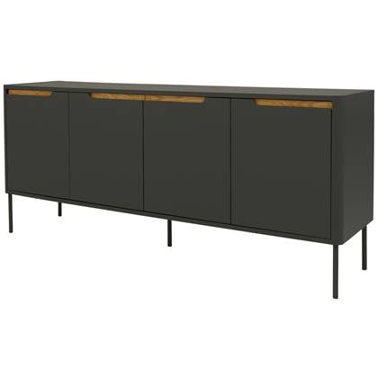 Tenzo Switch Dressoir 4-Deuren Antraciet | Eiken