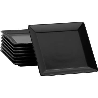 Lite-Body Hermes Gebaksbordjes - Set van 8 stuks - Ø16 cm - Zwart Mat