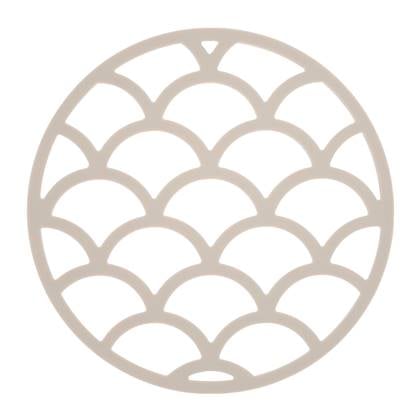 Krumble Siliconen pannenonderzetter rond met schubben patroon - Beige