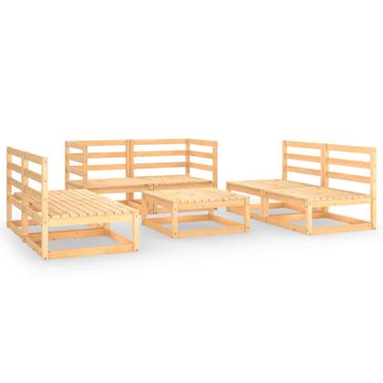 vidaXL-7-delige-Loungeset-massief-grenenhout