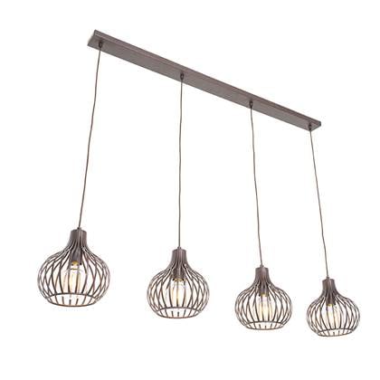 QAZQA Moderne hanglamp bruin 4-lichts - Saffira
