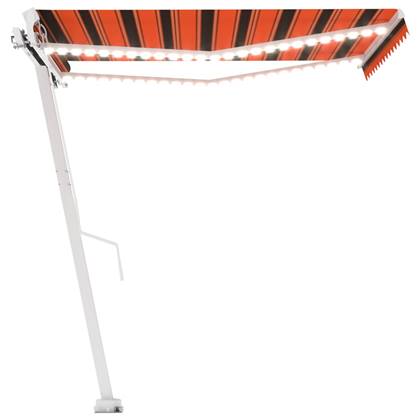 vidaXL-Luifel-handmatig-uittrekbaar-met-LED-350x250-cm-oranje-en-bruin