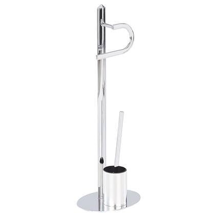 Beliani - SARTO - Toiletrol en borstelhouder - Zilver - Staal