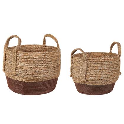 Beliani - PALADJU - Bloempot binnenbak - Natuurlijk - Zeewier Beige