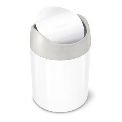 Simplehuman - Mini Can Afvalemmer, 1.5 L, Wit - Simplehuman