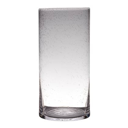 Hakbijl Glass Archer Soda Bubbles Cilinder Vaas - H 40 x D 19 cm Transparant