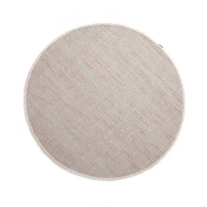 Nordic Weavers Rond wollen vloerkleed Lett - wit|beige - 120 cm rond