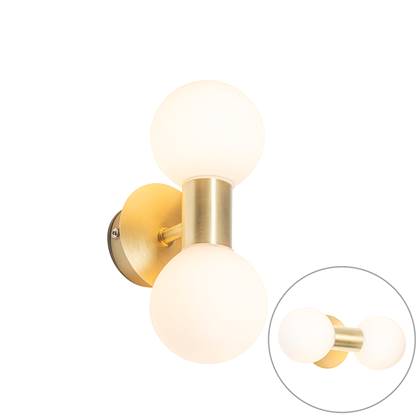 QAZQA Wandlamp buiten cederic Goud-messing Modern L 80mm