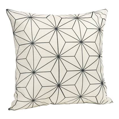 QUVIO Kussenhoes met ster patroon, 45 x 45cm - Zwart | Beige