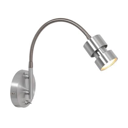 Moderne Wandlamp - Steinhauer - Metaal - Modern - GU10 - L: 15cm - Voor Binnen - Woonkamer - Eetkamer - Zilver