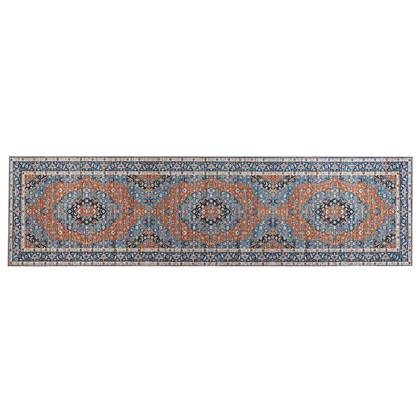 Beliani - MIDALAM - Loper - Blauw - 80 x 300 cm - Polyester