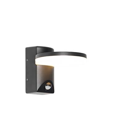 QAZQA Buiten wandlamp zwart incl. LED IP54 bewegingssensor - Esmee