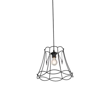 QAZQA Retro hanglamp 35 cm - Granny Frame Zwart