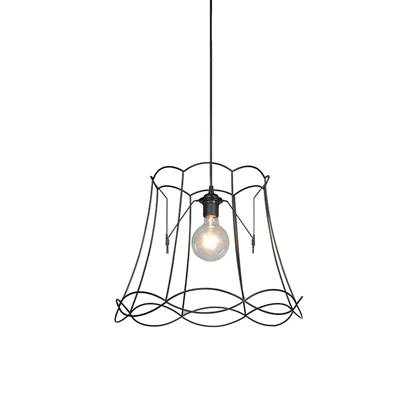 QAZQA Retro hanglamp zwart 45 cm - Granny Frame afbeelding