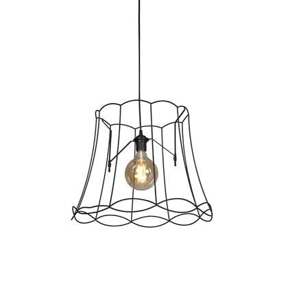 QAZQA Retro hanglamp 50 cm - Granny Frame Zwart