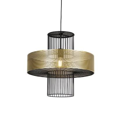QAZQA Design hanglamp goud met zwart 50 cm - Tess