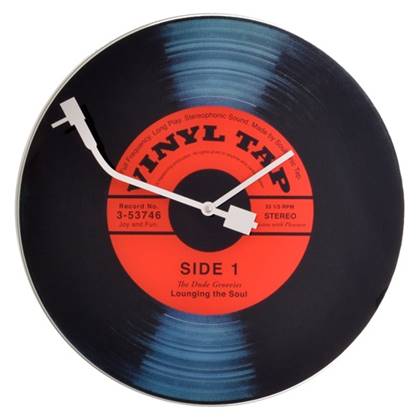NeXtime Wandklok Vinyl Tap Ø 43 cm Zwart