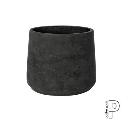 Pottery Pots Bloempot Patt Black washed-Zwart D 34 cm H 28.5 cm