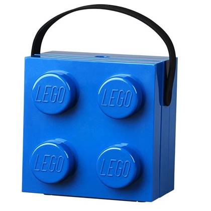 Set van 2 - Lunchbox Brick 4 met handvat, Blauw - LEGO