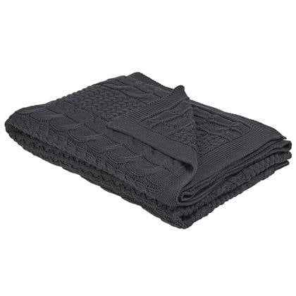 Beliani - FETHIYE - Plaid - Donker - 140 x 170 cm - Katoen Grijs