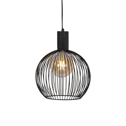 QAZQA Hanglamp wire Zwart Design D 30cm