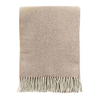 Beige structure recycled wool throw