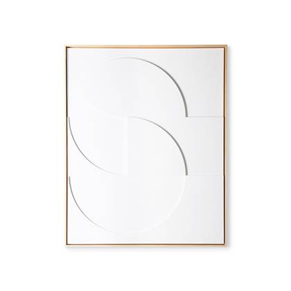 HKliving Framed Relief Kunstlijst - White - Large