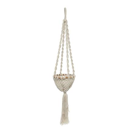 The Twisted Macramé Plant Holder - Natural White - M
