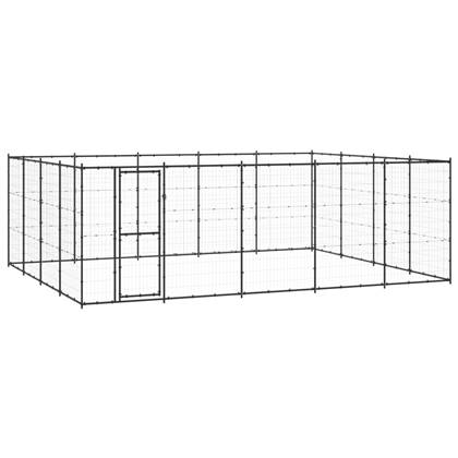 vidaXL Hondenkennel 24,2 m² staal