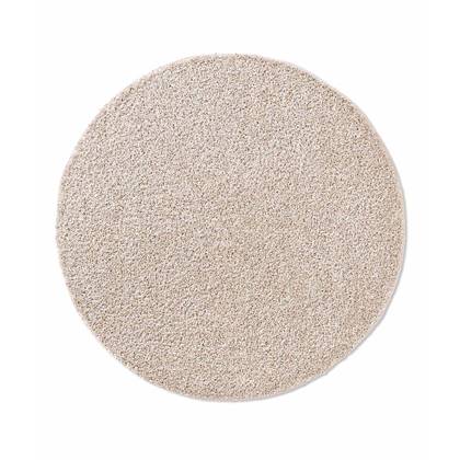 Tapeso Rond vloerkleed hoogpolig effen Classic - - 200 cm rond Crème