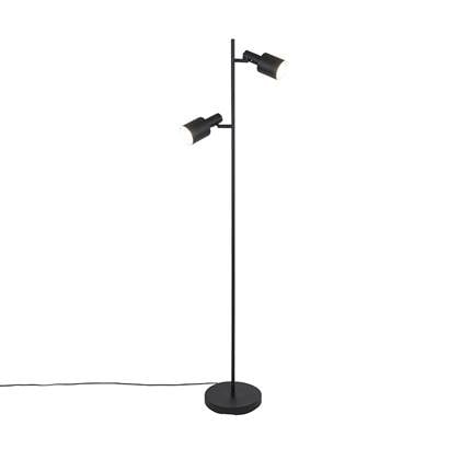 QAZQA Moderne vloerlamp 2-lichts - Stijn Zwart