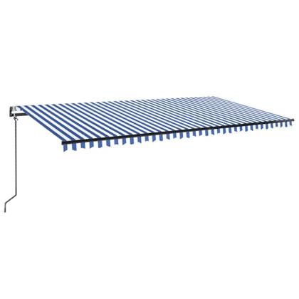 vidaXL Luifel automatisch met LED en windsensor 600x300 cm blauw wit