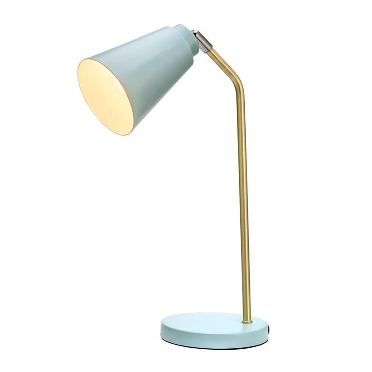 Pauleen Bureaulamp Charm 40W E14 Lichtblauw|goud