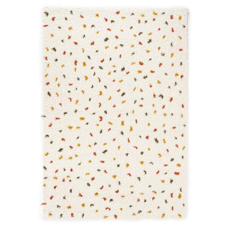 Boho&me Hoogpolig vloerkleed stippen Artisan wit|multi 100x200 cm