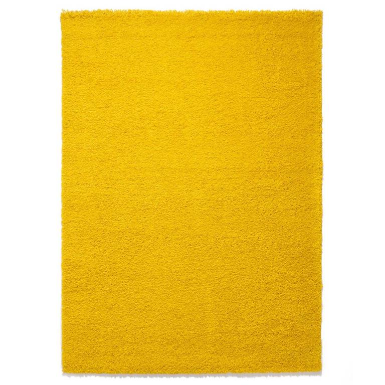 Tapeso Hoogpolig vloerkleed shaggy Trend effen geel 120x170 cm