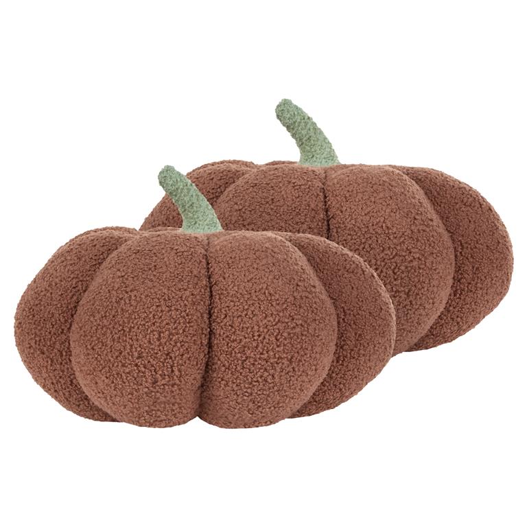 Beliani MUNCHKIN Sierkussen set van 2 Bruin 35 cm Bouclé