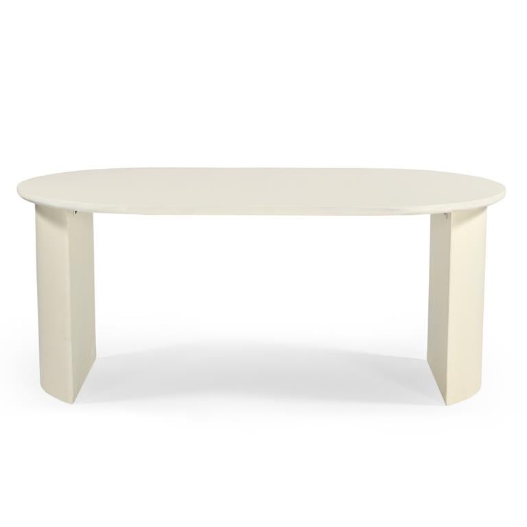 Giga Meubel Eettafel Ovaal 180cm Beige Betonlook Demy