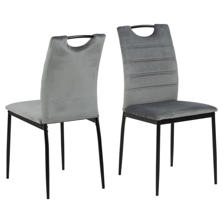 Giga Living Eetkamerstoel Donkergrijs Stof Zithoogte 46cm Erosen Set van 4