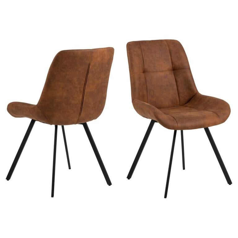 Giga Living Eetkamerstoel Bruin Stof Zithoogte 47cm Zundra Set van 2
