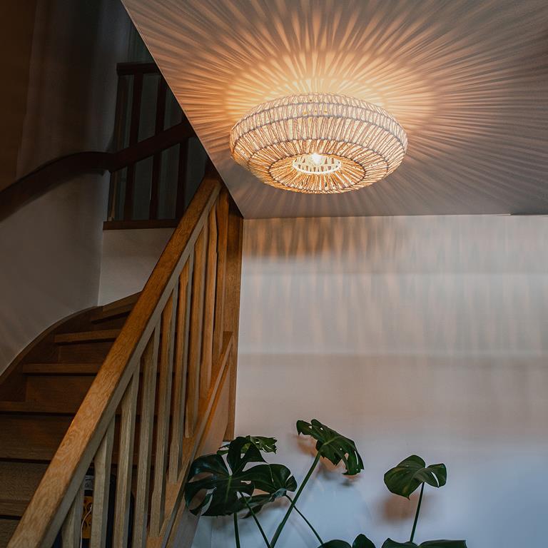 Plafondlamp babykamer ibiza touw wit